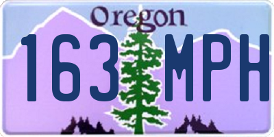 OR license plate 163MPH