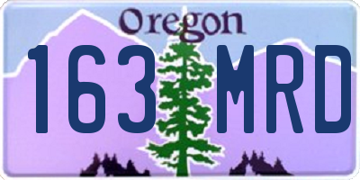 OR license plate 163MRD