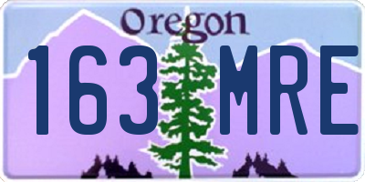 OR license plate 163MRE