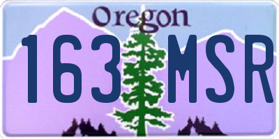 OR license plate 163MSR