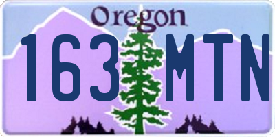 OR license plate 163MTN