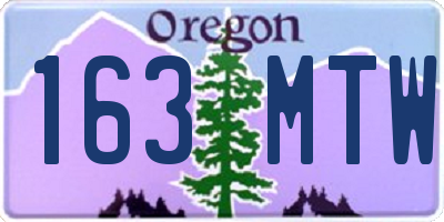 OR license plate 163MTW