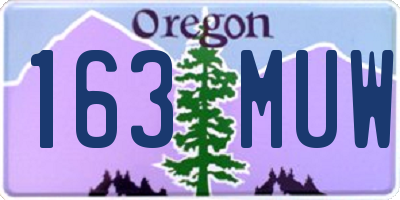 OR license plate 163MUW