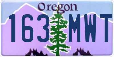 OR license plate 163MWT