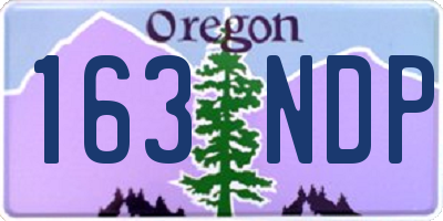 OR license plate 163NDP