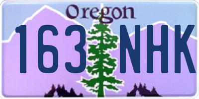 OR license plate 163NHK