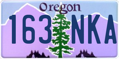 OR license plate 163NKA