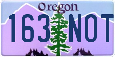 OR license plate 163NOT