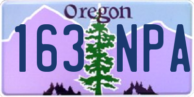 OR license plate 163NPA