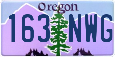 OR license plate 163NWG