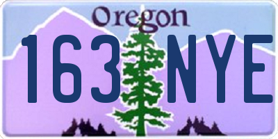 OR license plate 163NYE
