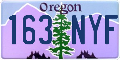 OR license plate 163NYF