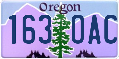 OR license plate 163OAC