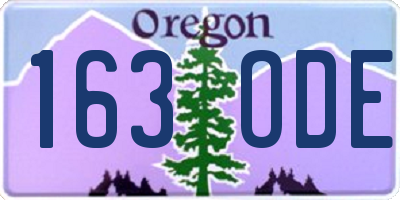 OR license plate 163ODE