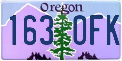 OR license plate 163OFK