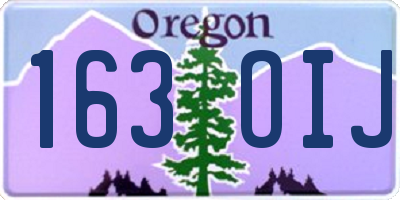OR license plate 163OIJ