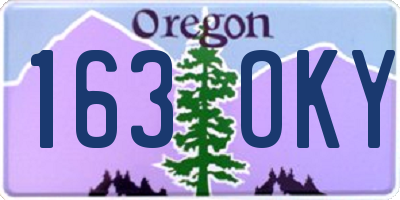 OR license plate 163OKY