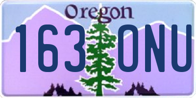 OR license plate 163ONU