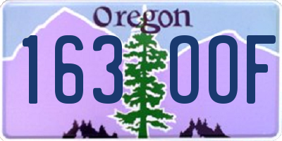 OR license plate 163OOF