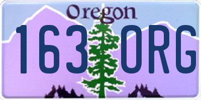OR license plate 163ORG