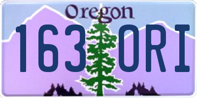 OR license plate 163ORI
