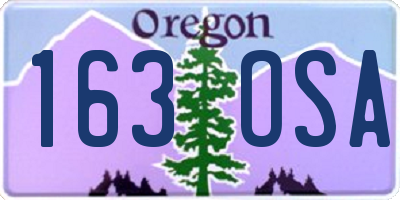OR license plate 163OSA