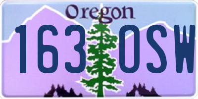 OR license plate 163OSW