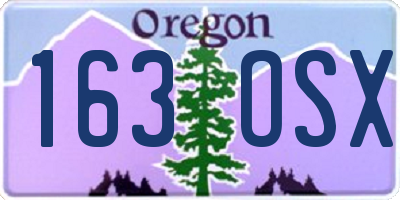 OR license plate 163OSX