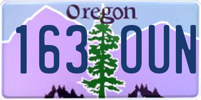 OR license plate 163OUN