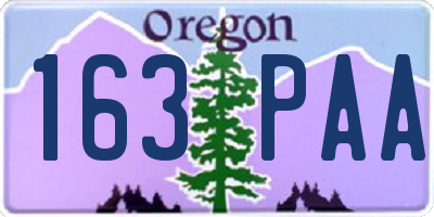 OR license plate 163PAA
