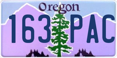 OR license plate 163PAC