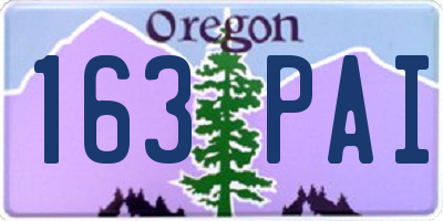 OR license plate 163PAI