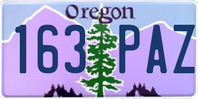 OR license plate 163PAZ