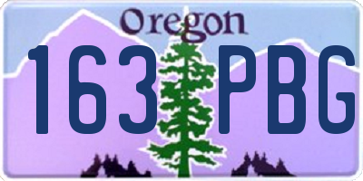 OR license plate 163PBG