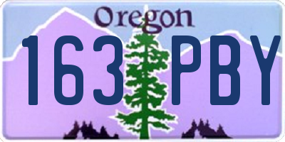 OR license plate 163PBY