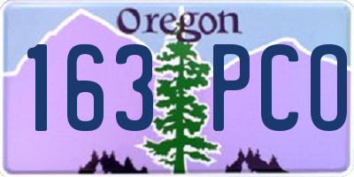 OR license plate 163PCO