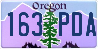 OR license plate 163PDA
