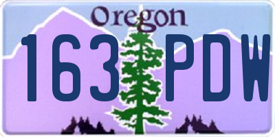 OR license plate 163PDW