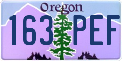 OR license plate 163PEF