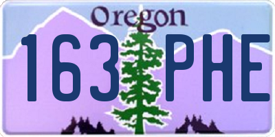 OR license plate 163PHE