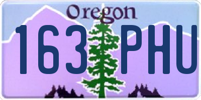 OR license plate 163PHU