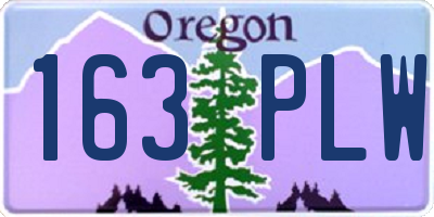 OR license plate 163PLW