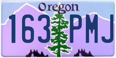 OR license plate 163PMJ