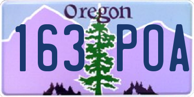 OR license plate 163POA
