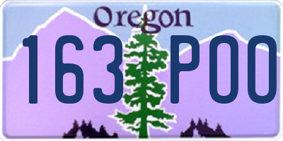 OR license plate 163POO