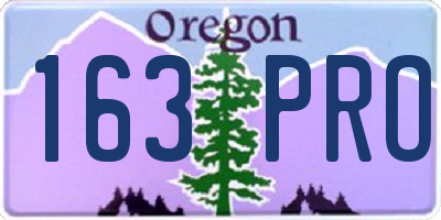 OR license plate 163PRO