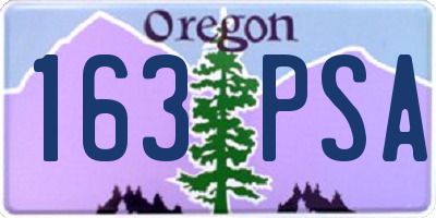 OR license plate 163PSA