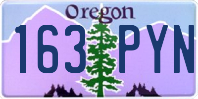 OR license plate 163PYN