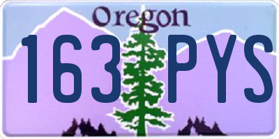 OR license plate 163PYS