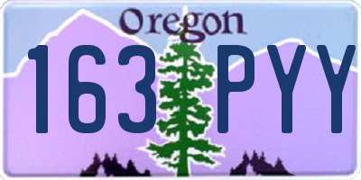 OR license plate 163PYY